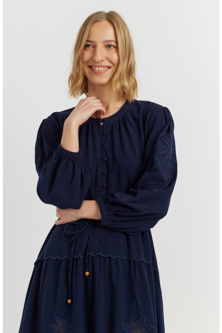 Sienna Linen-Blend Broderie Dress