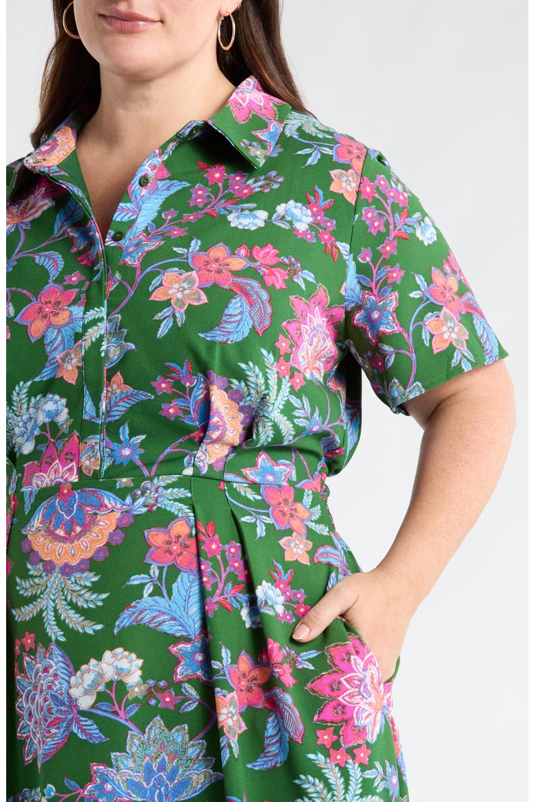 Elara Floral Marisy Collared Shirtdress