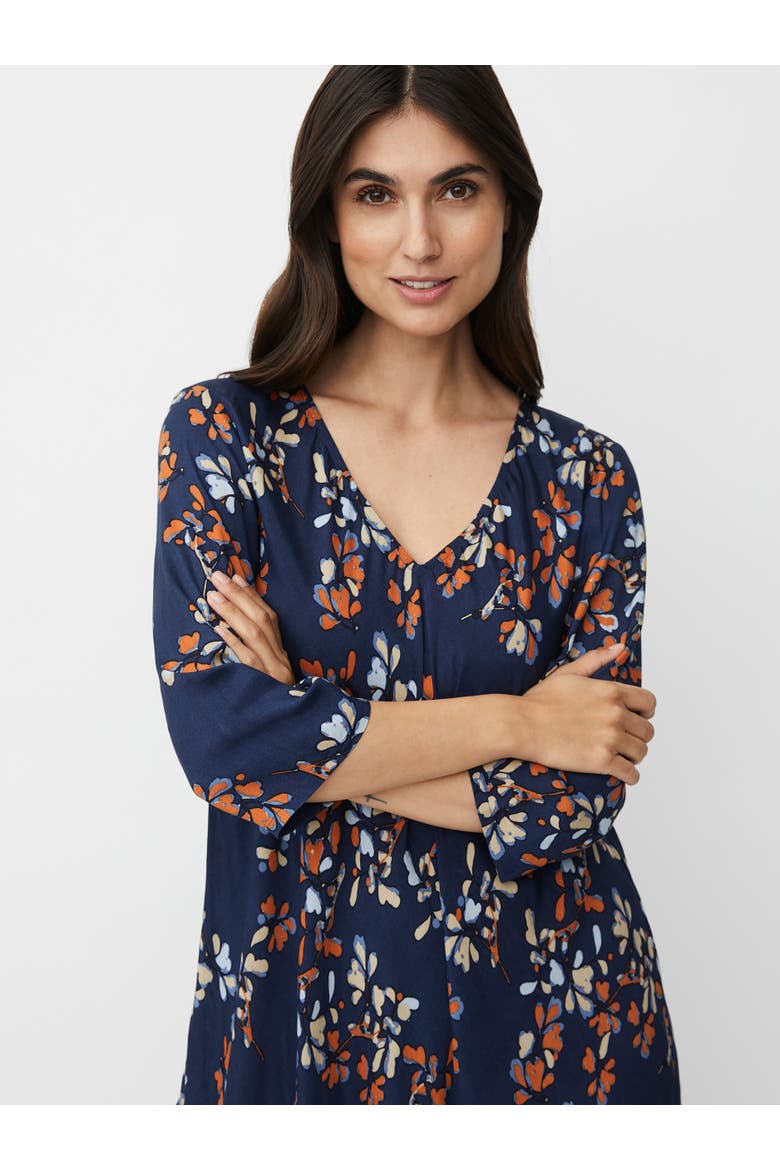 MaNorelle V-Neck 3/4 Sleeve Midi Dress
