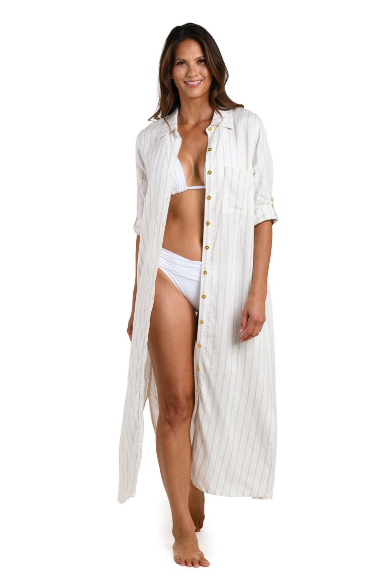 Delphine Coast Button Front Cover-Up Shirtdress