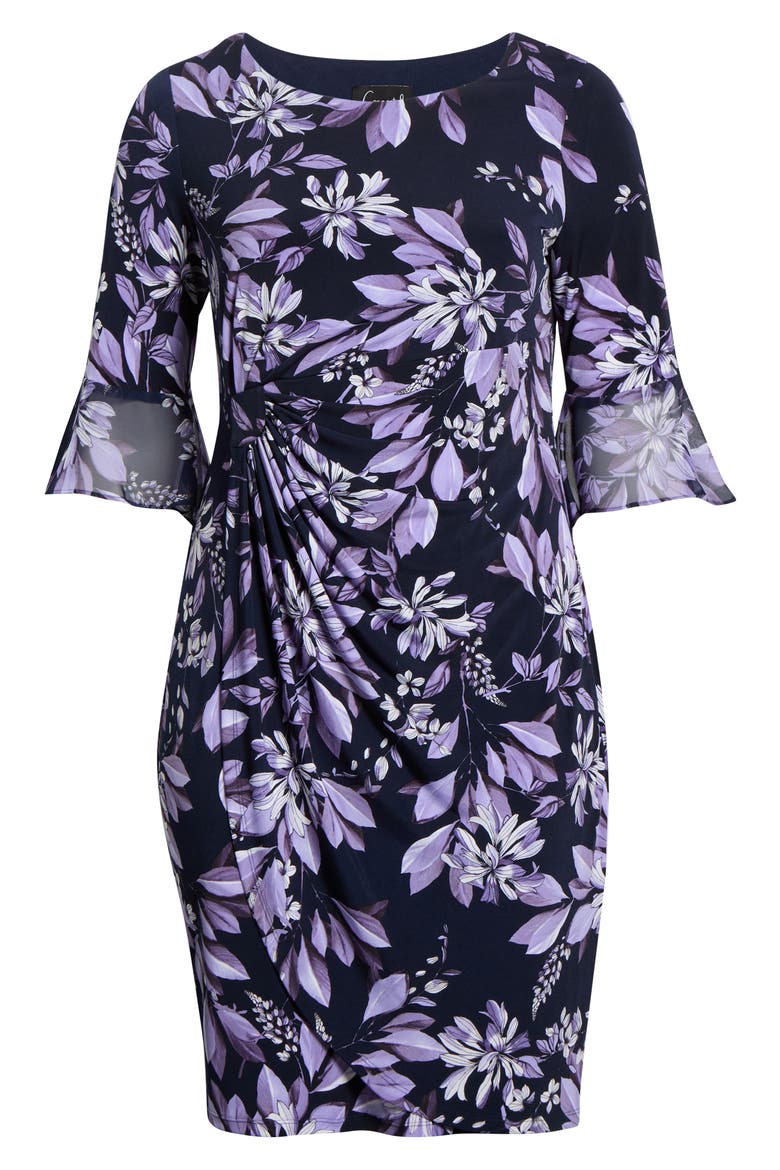 Bell Sleeve Faux Wrap Dress
