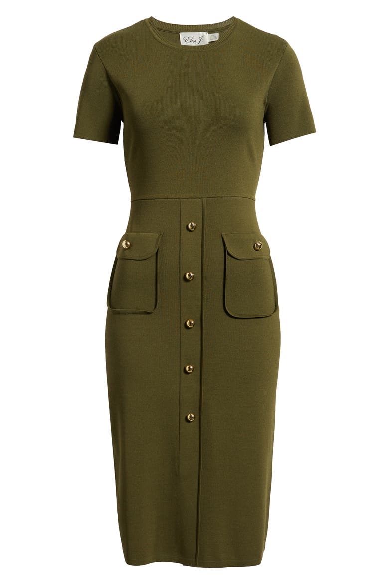 Fitted Midi Sweater Dress