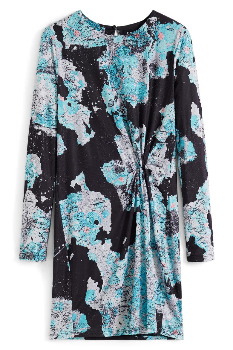 Lacroix Print Long Sleeve Twist Detail Minidress