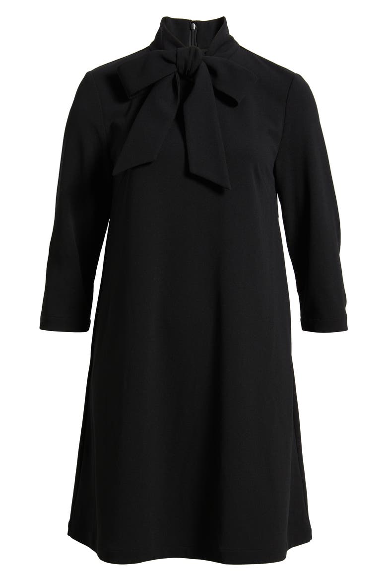 x Tanya Foster Stretch Deco Crepe Tie-Neck Tent Dress