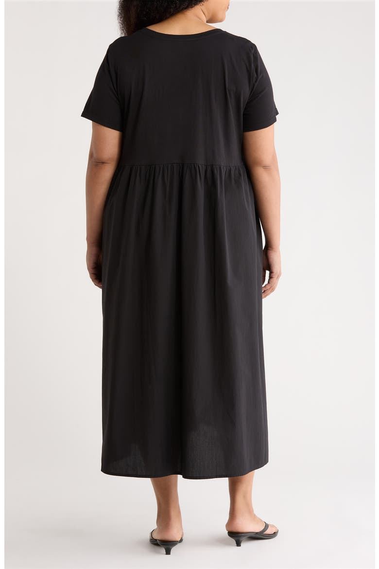 Mixed Media Organic Cotton Midi Dress