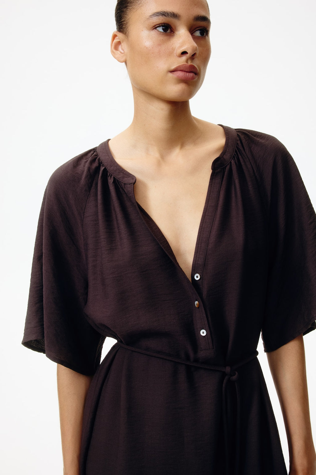 Tie-Detail Tunic Dress