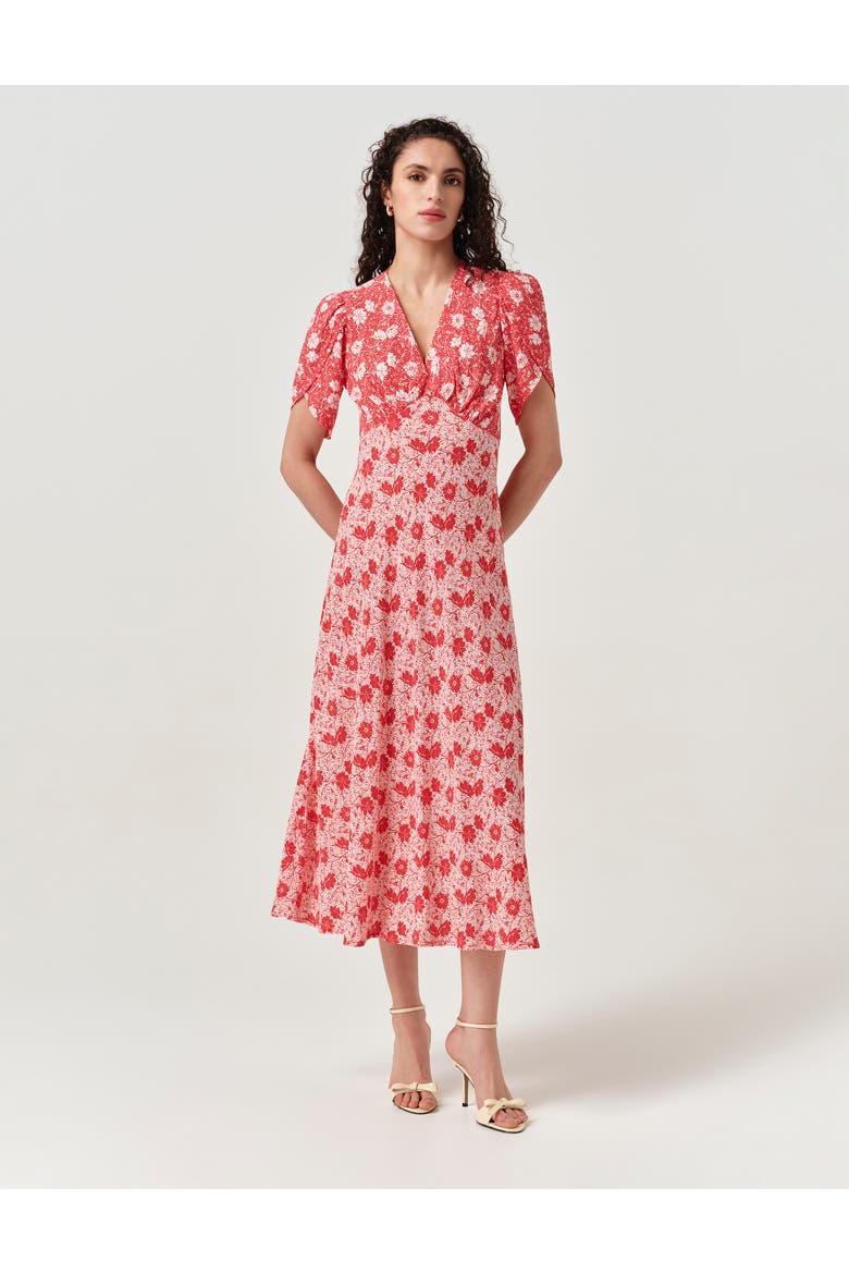 Faye Floral Crepe Midi Dress