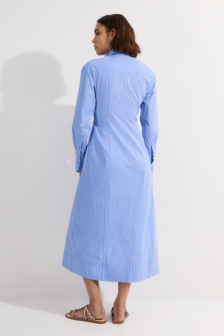 Rosette Woven Shirt Maxi Dress