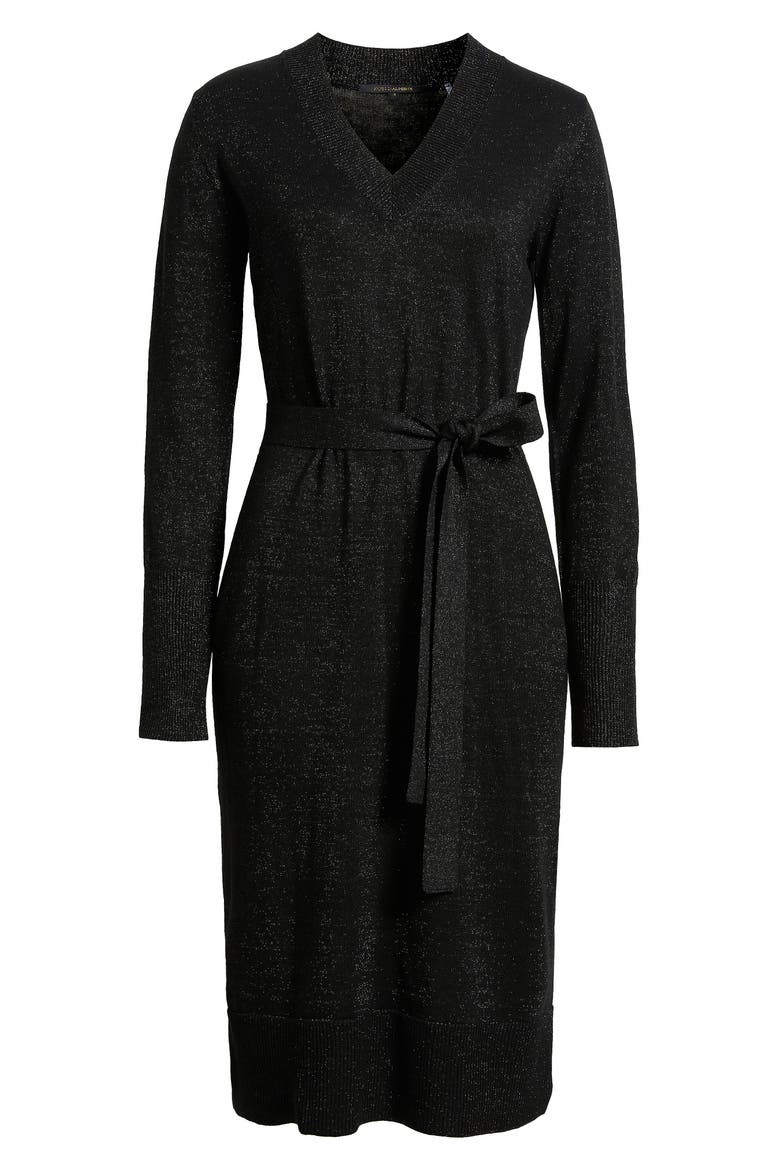 Russel Metallic Long Sleeve Sweater Dress