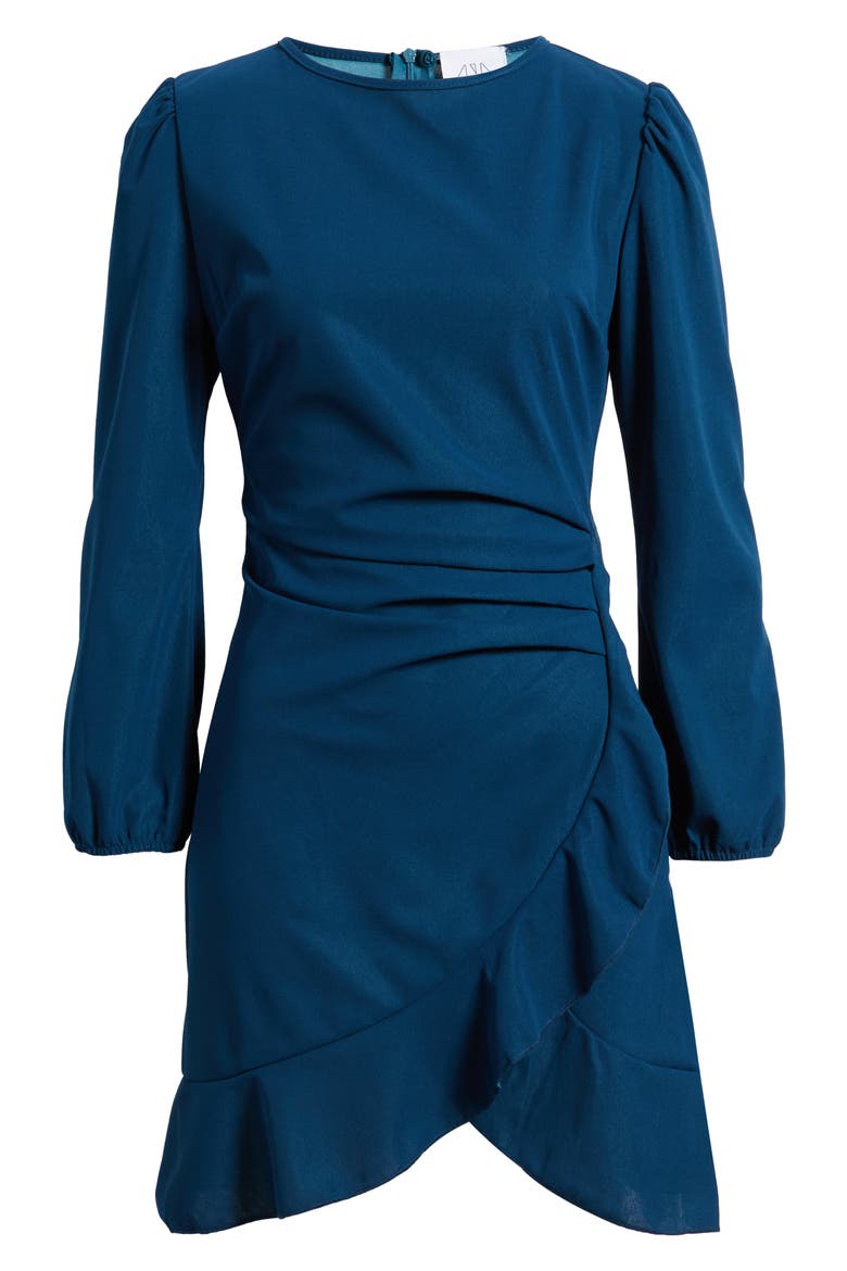 Hendrix Pleated Ruffle Long Sleeve Minidress