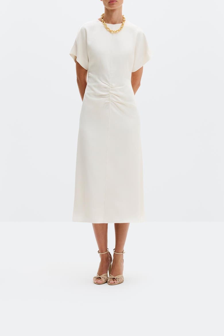 Linda Gathered Waist Midi Dress