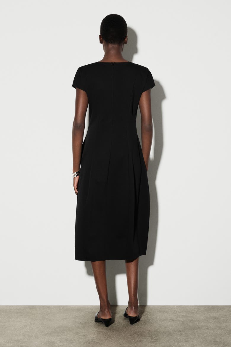 Sculptural Jersey Midi Dress