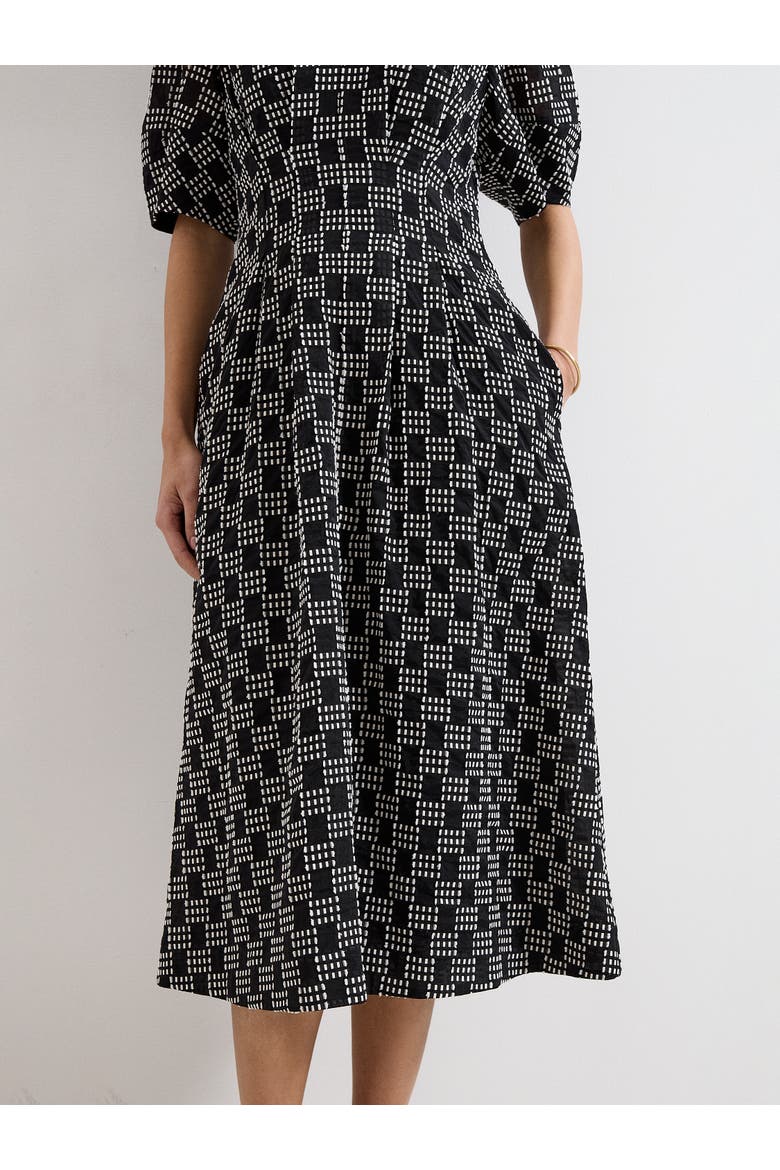 Yasmine V-Neck Printed A-Line Dress