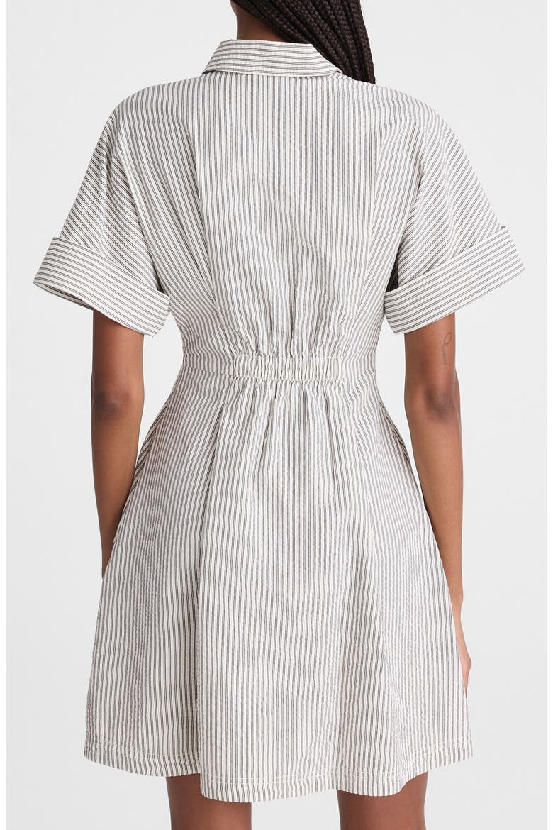 The Perry Stripe Cotton Seersucker Mini Shirtdress