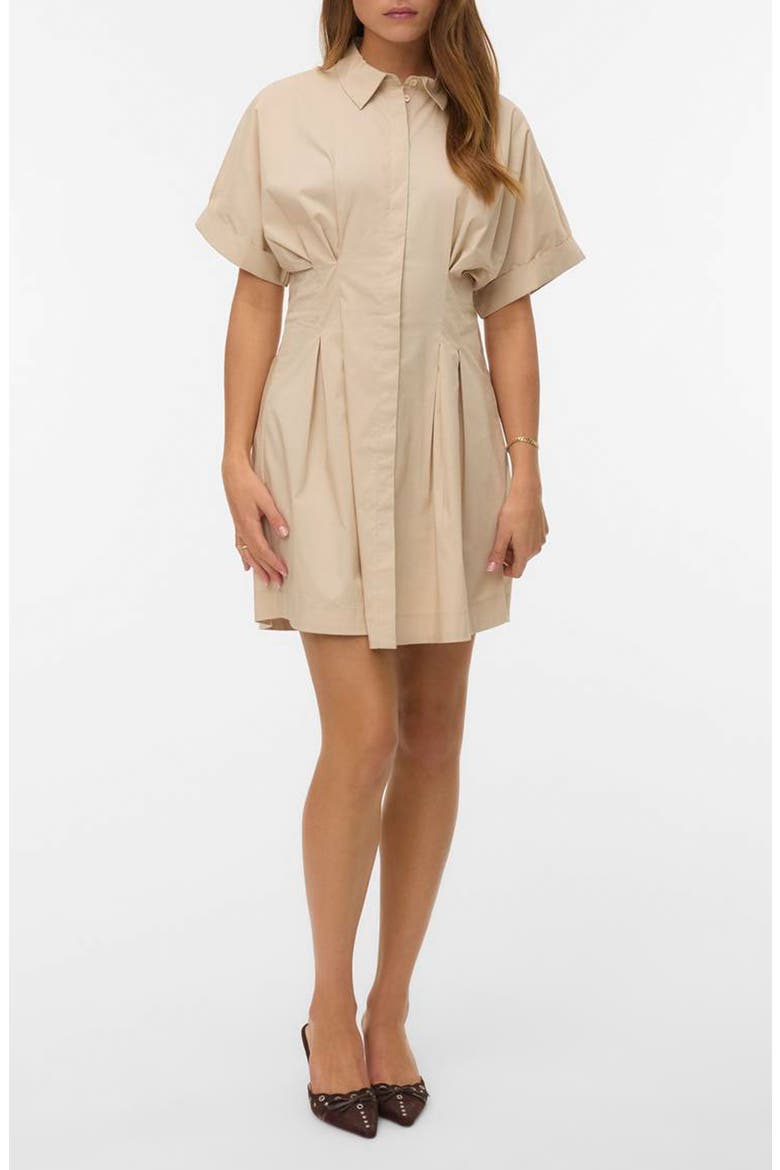 Friba Pleated Mini Shirtdress
