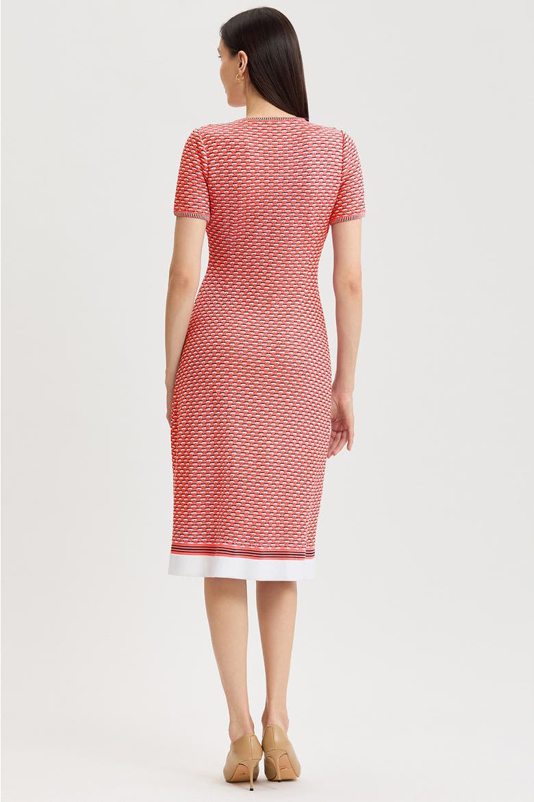 A-Line Textured Multi-Stitch Midi Dress