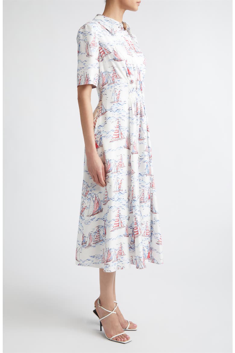 Khloe Print Silk Midi Shirtdress