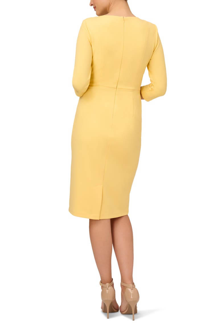 Tie Waist Crepe Sheath Dress