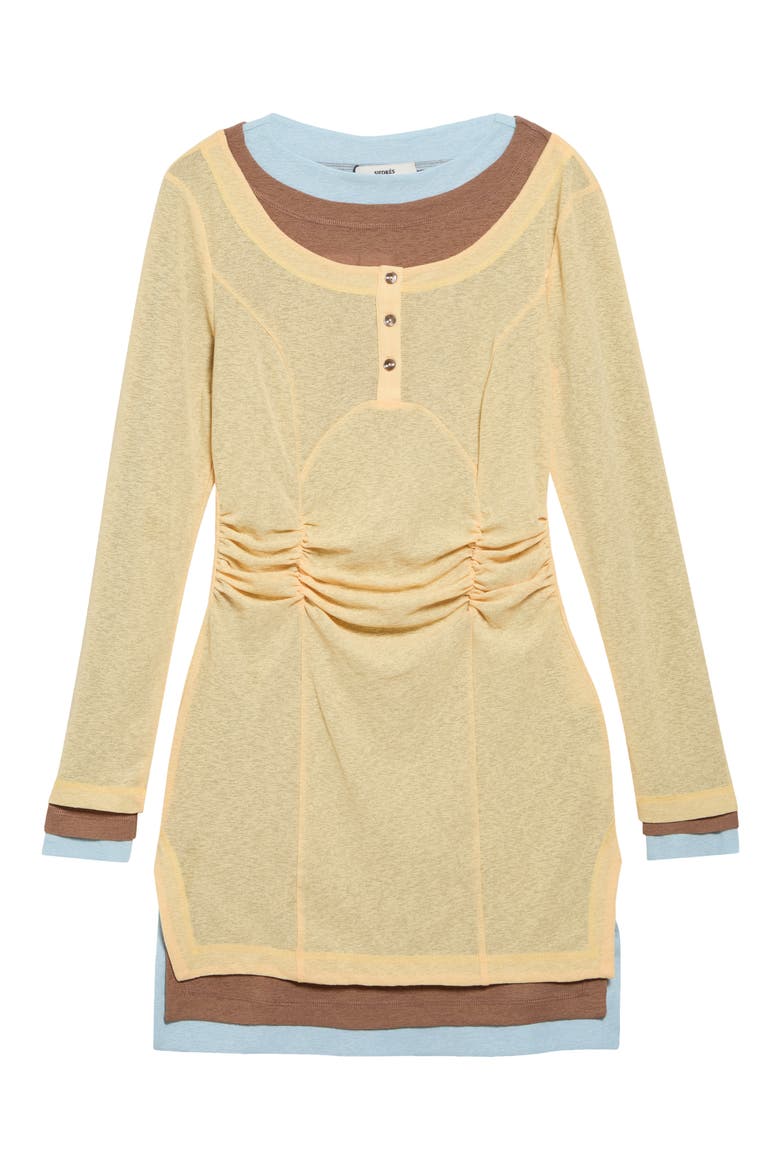 Lyna Long Sleeve Contrast Layered Minidress