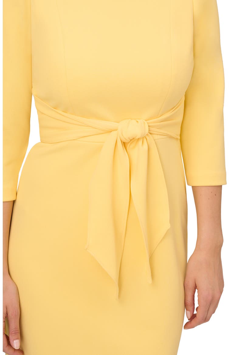 Tie Waist Crepe Sheath Dress