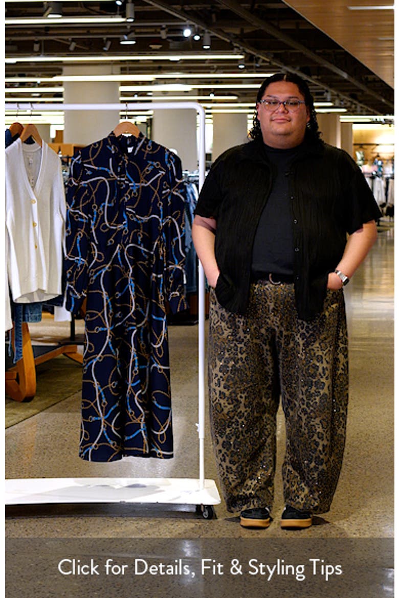 The Raquel Placed Floral Long Sleeve Silk Blend Dress