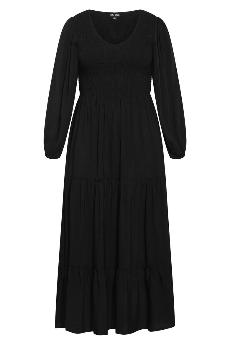 Athena Freya Long Sleeve Tiered Maxi Dress