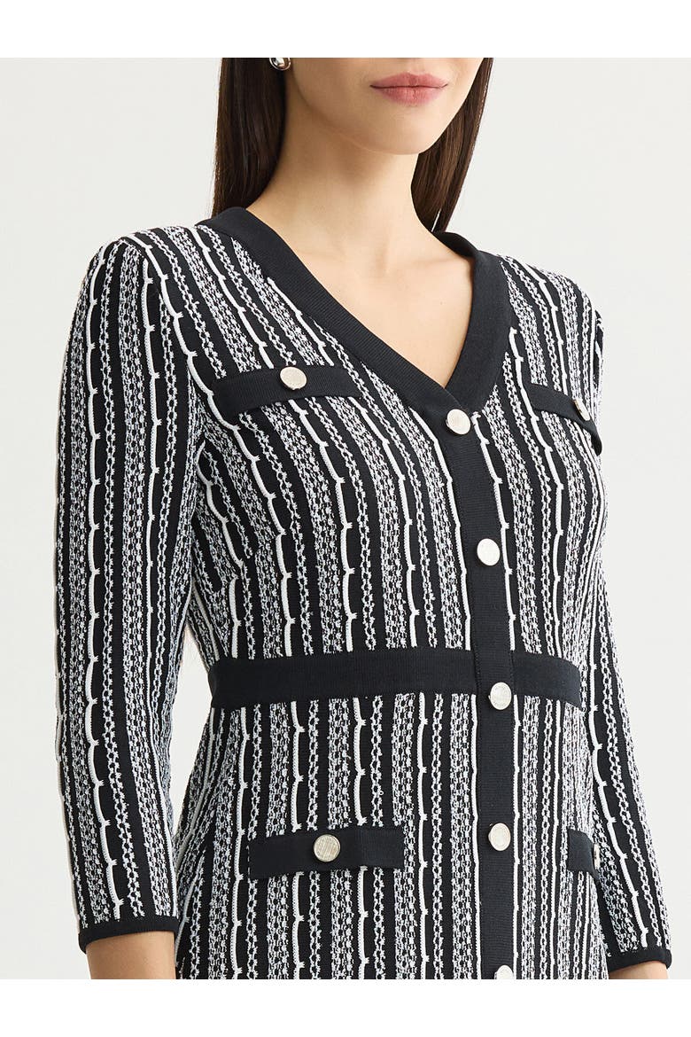 Vertical Stitch Knit Sheath Dress