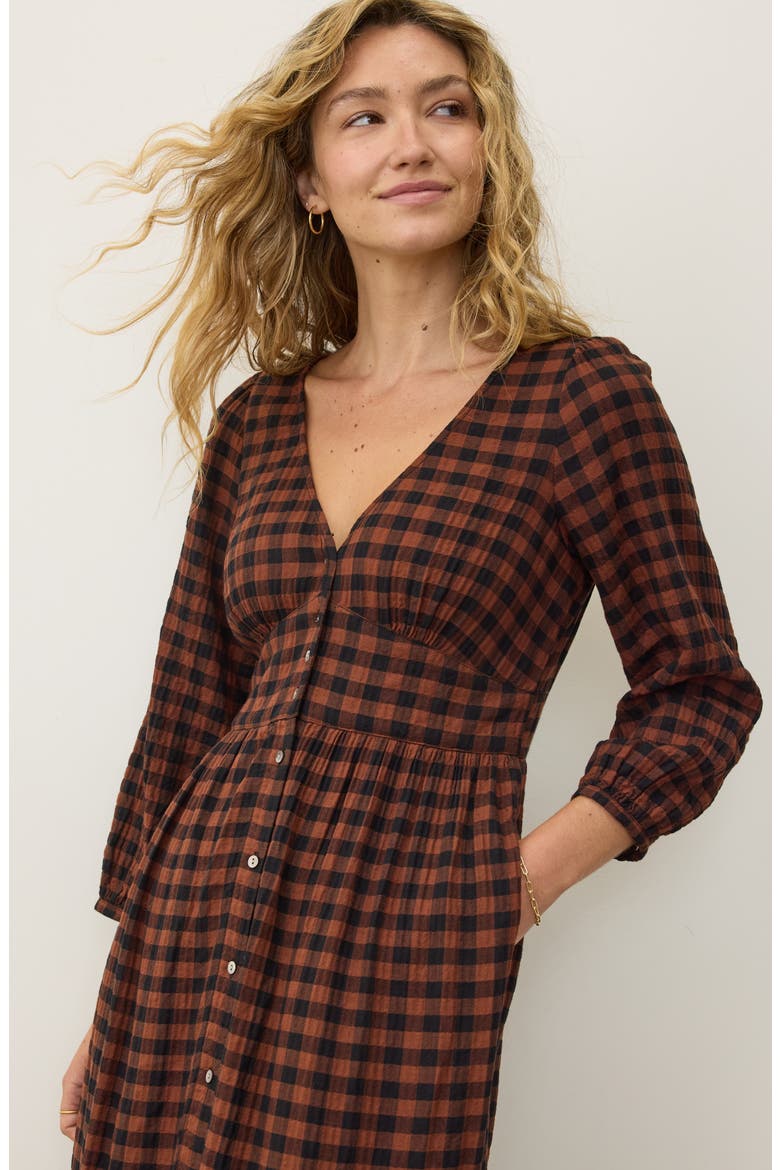 Maeve Plaid Long Sleeve Maxi Dress