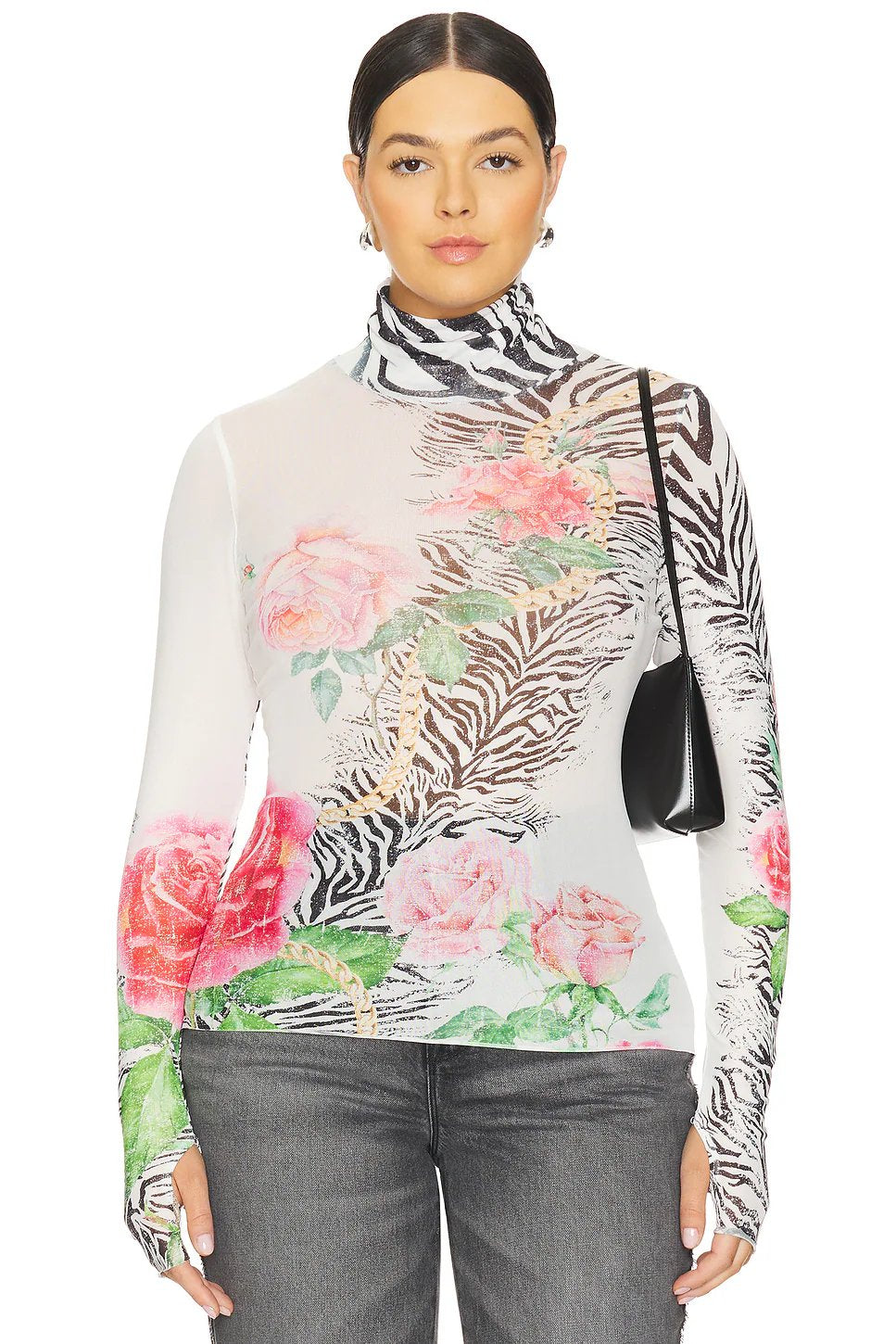 AFRM Zadie Top in Zebra Rose - Image 4