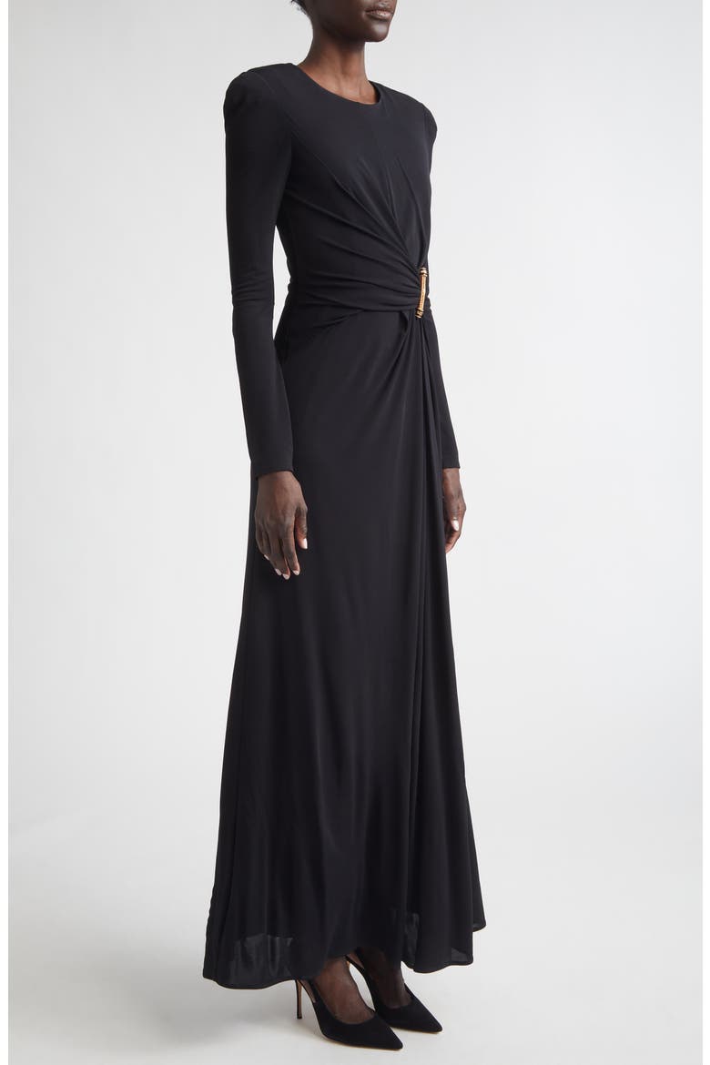 Dominique Long Sleeve Matte Crepe Jersey Gown