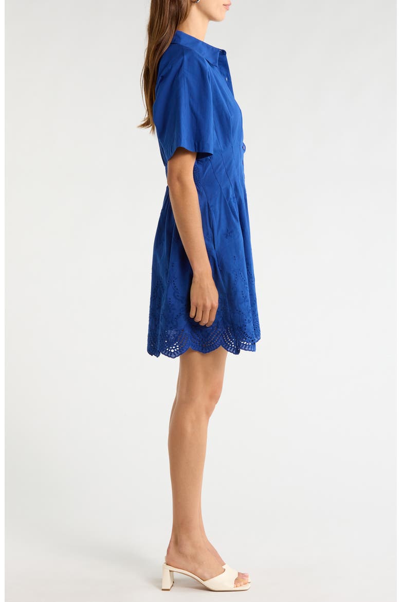 Sammie Pleated Eyelet Cotton Minidress