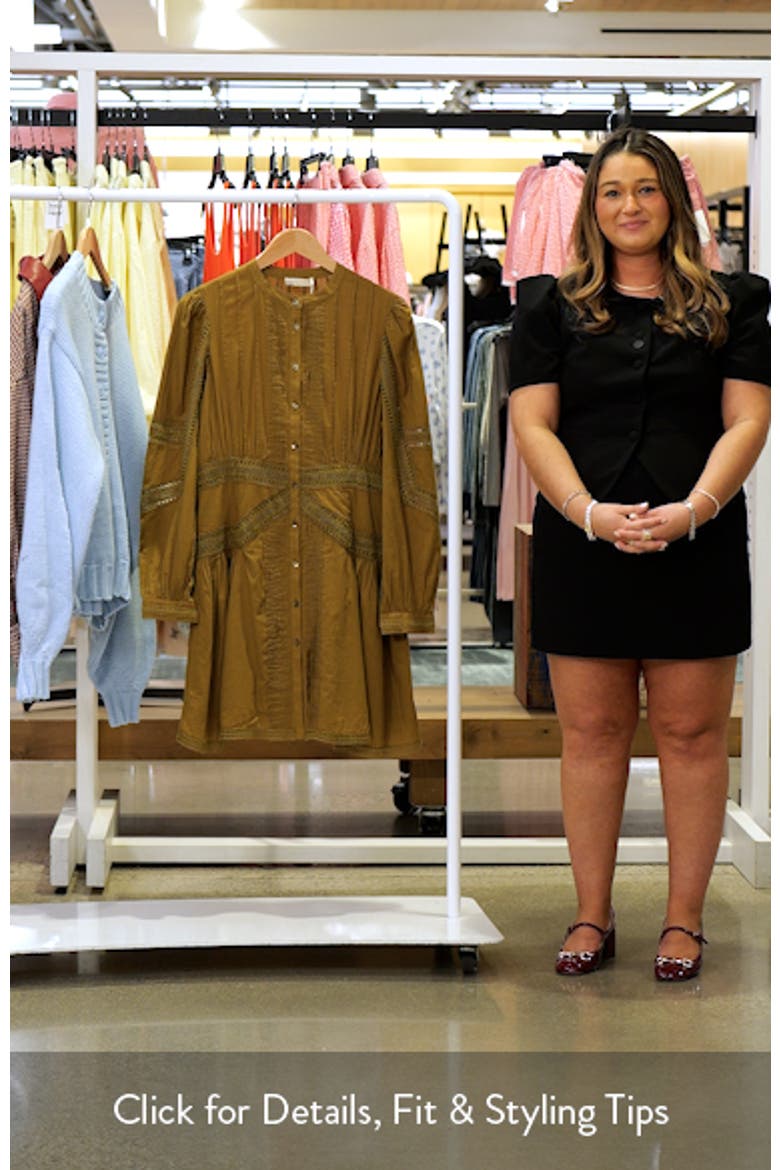Elysia Pintuck Lace Long Sleeve Minidress