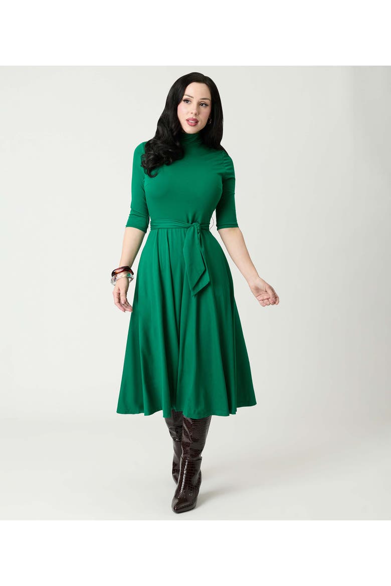1950s Turtleneck Midi Dress