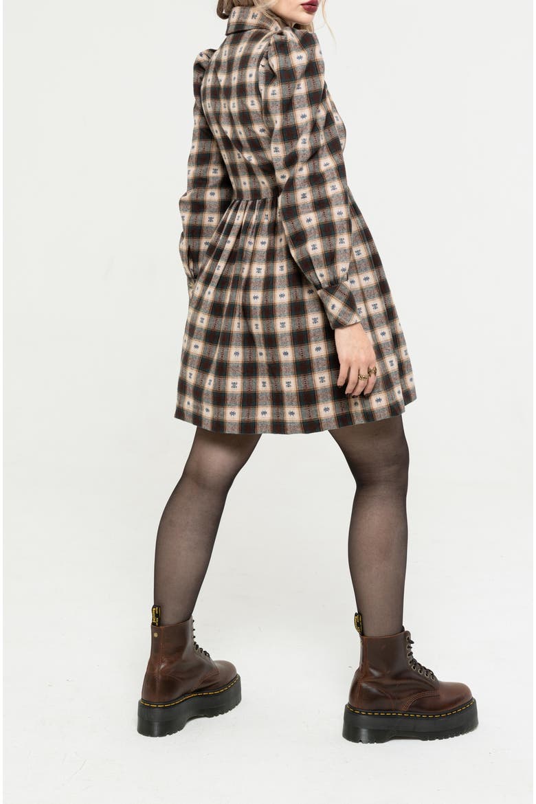 Emily Cotton Check Mini Shirt Dress
