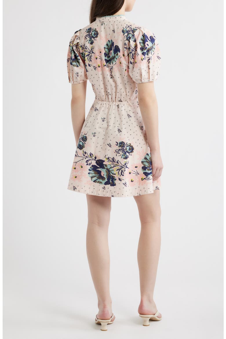 Micah Mixed Floral Print Organic Cotton Poplin Minidress
