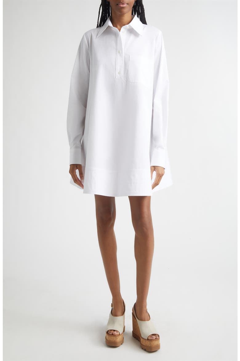 Long Sleeve Poplin Mini Shirdress
