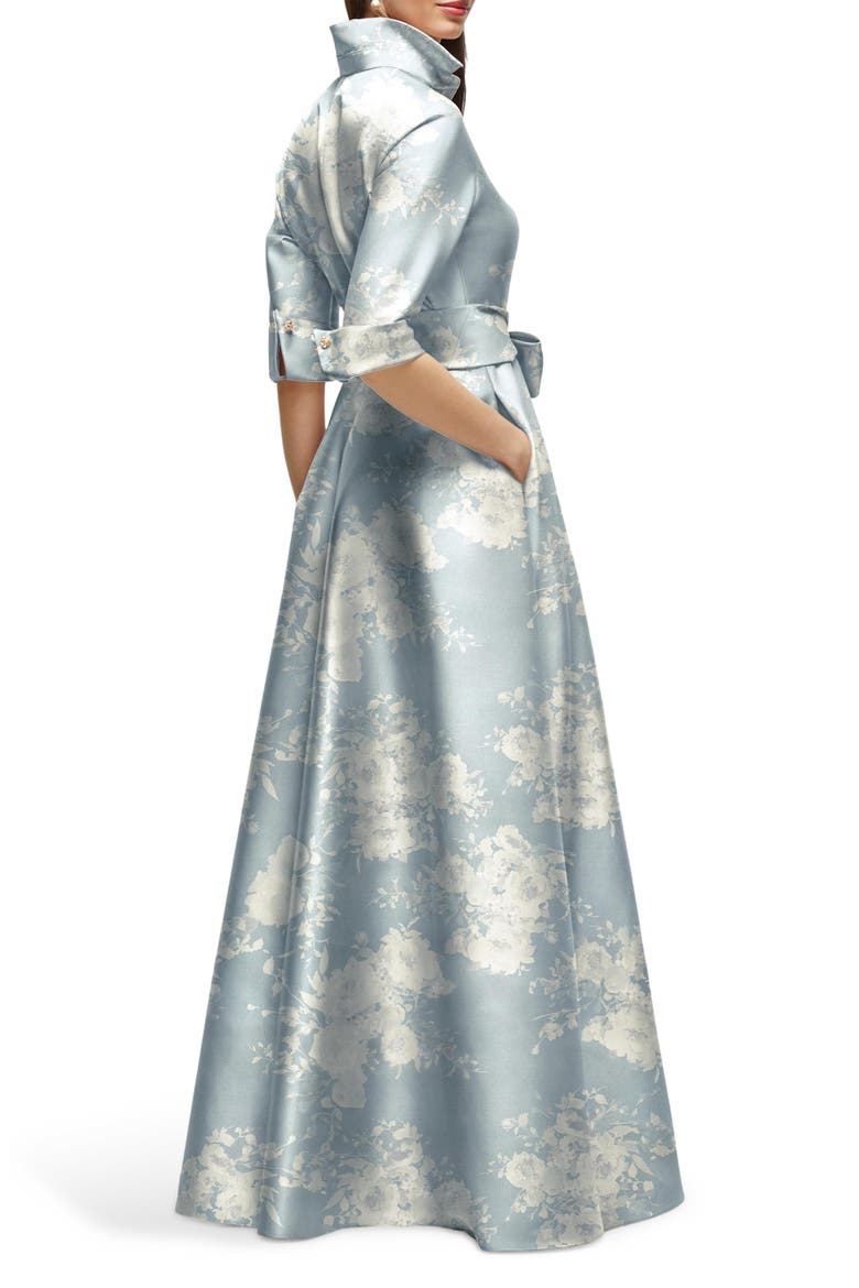 Floral Satin Twill Ballgown