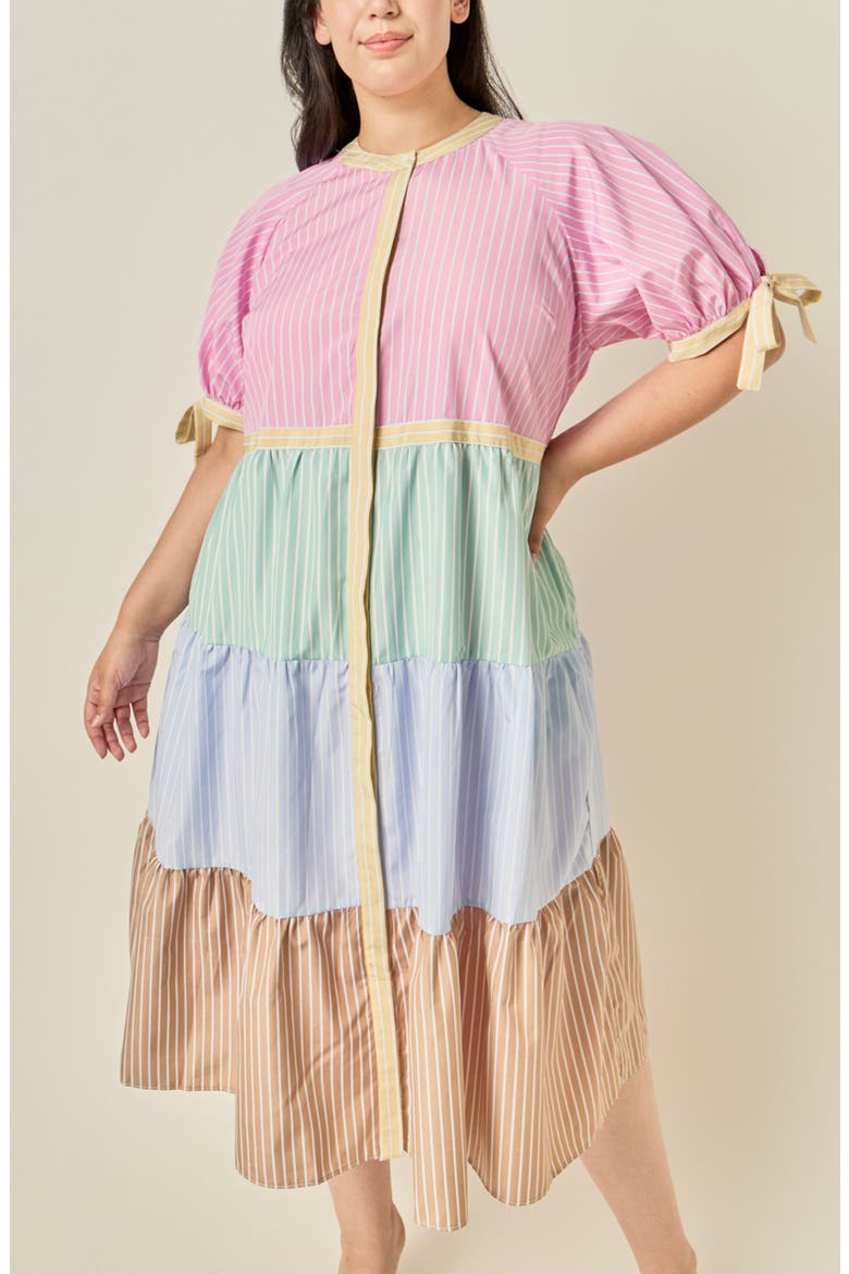 Colorblock Stripe Midi Dress