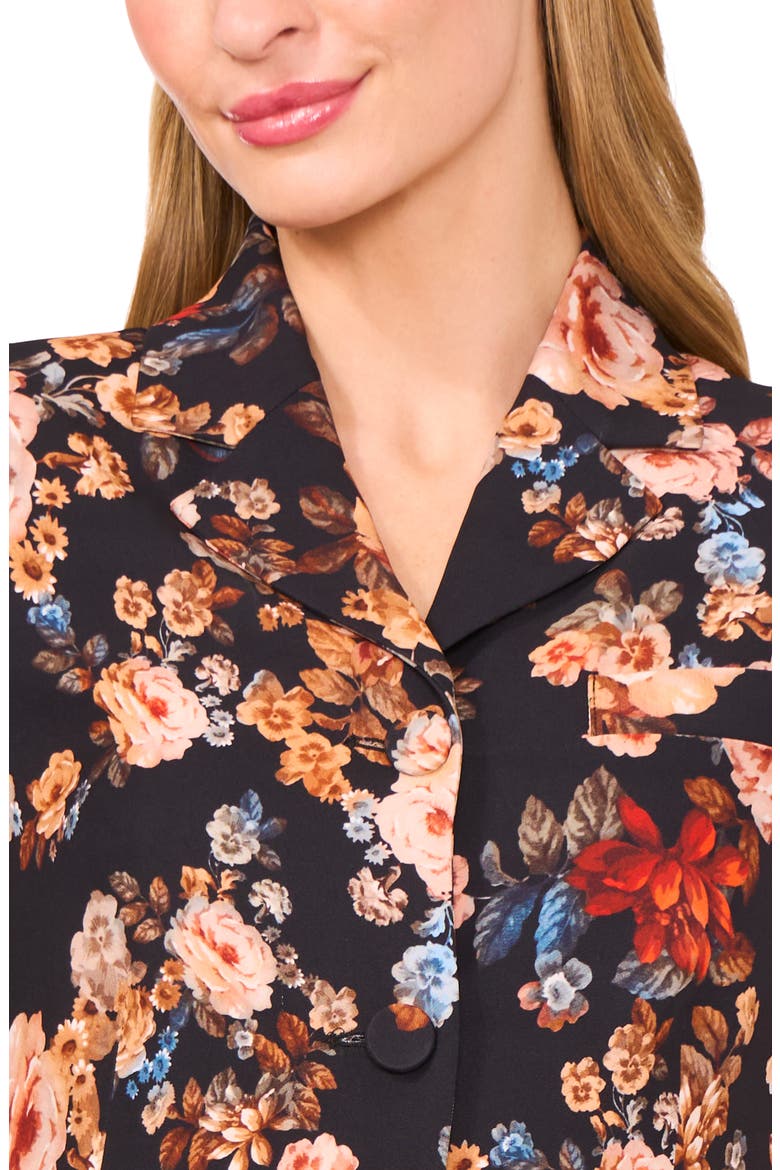 Tailored Floral Short Sleeve Shirtdress