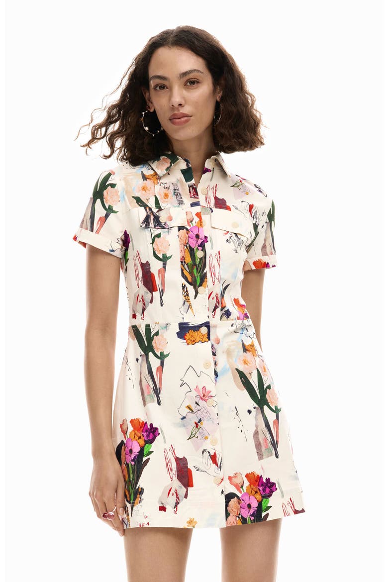 Printed Mini Shirtdress