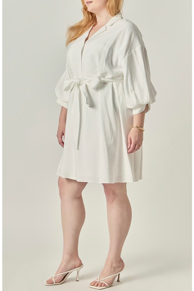 Tie Waist Mini Shirtdress
