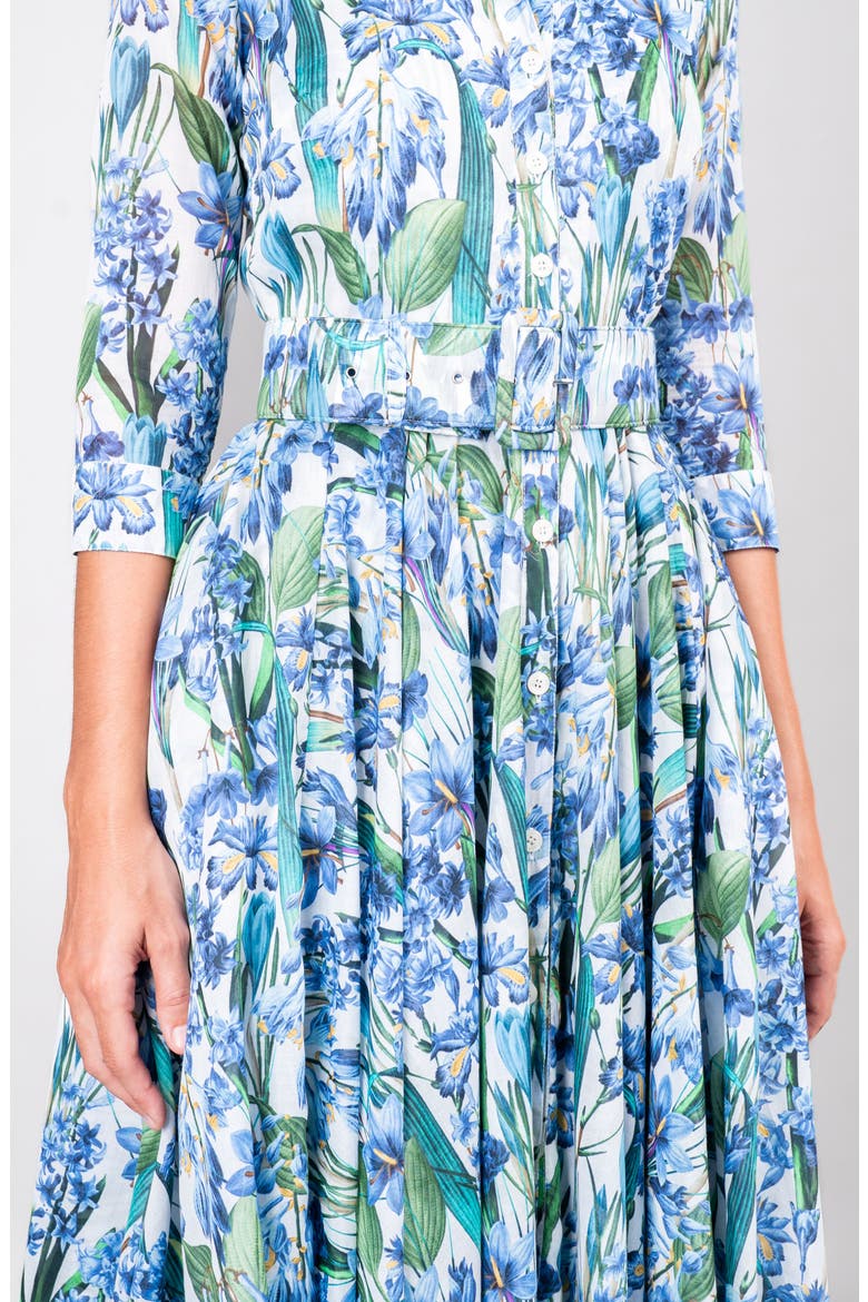 Crocus Hyancinth A-Line Midi Shirtdress