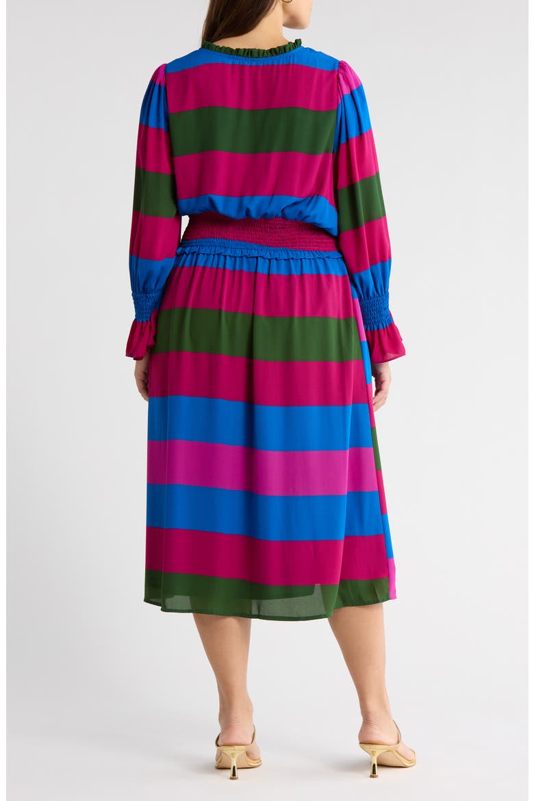 Saige Stripe Long Sleeve Midi Dress