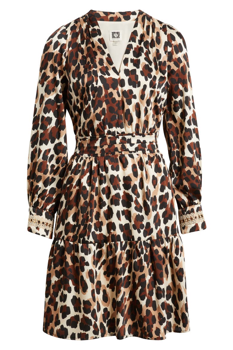 Long Sleeve Leopard Print Minidress