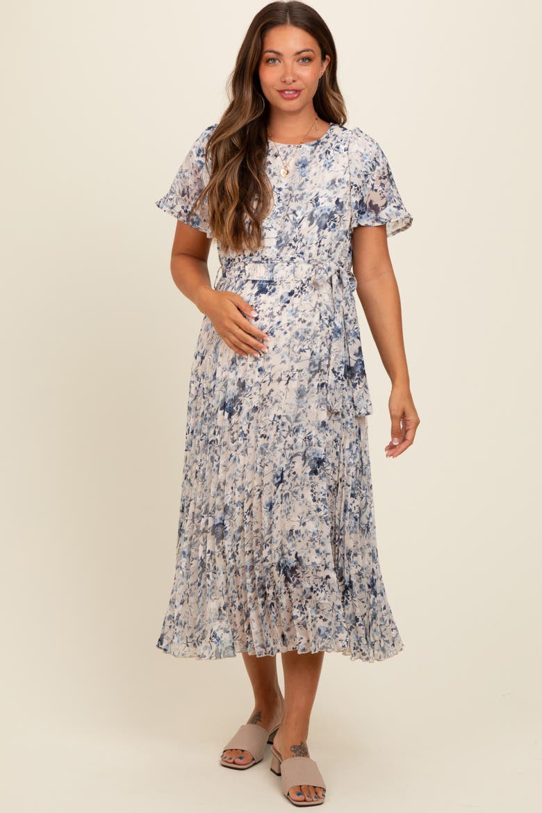 Floral Pleated Midi Dress