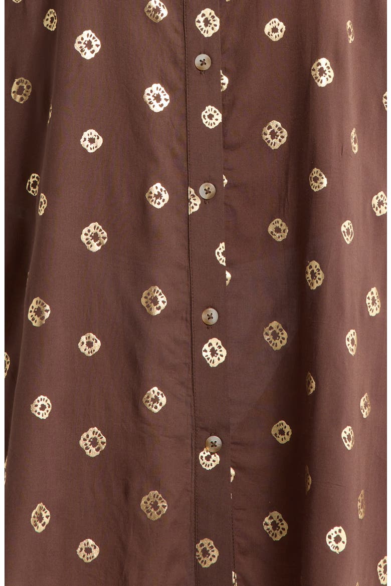 Metallic Dot Cover-Up Shirtdress