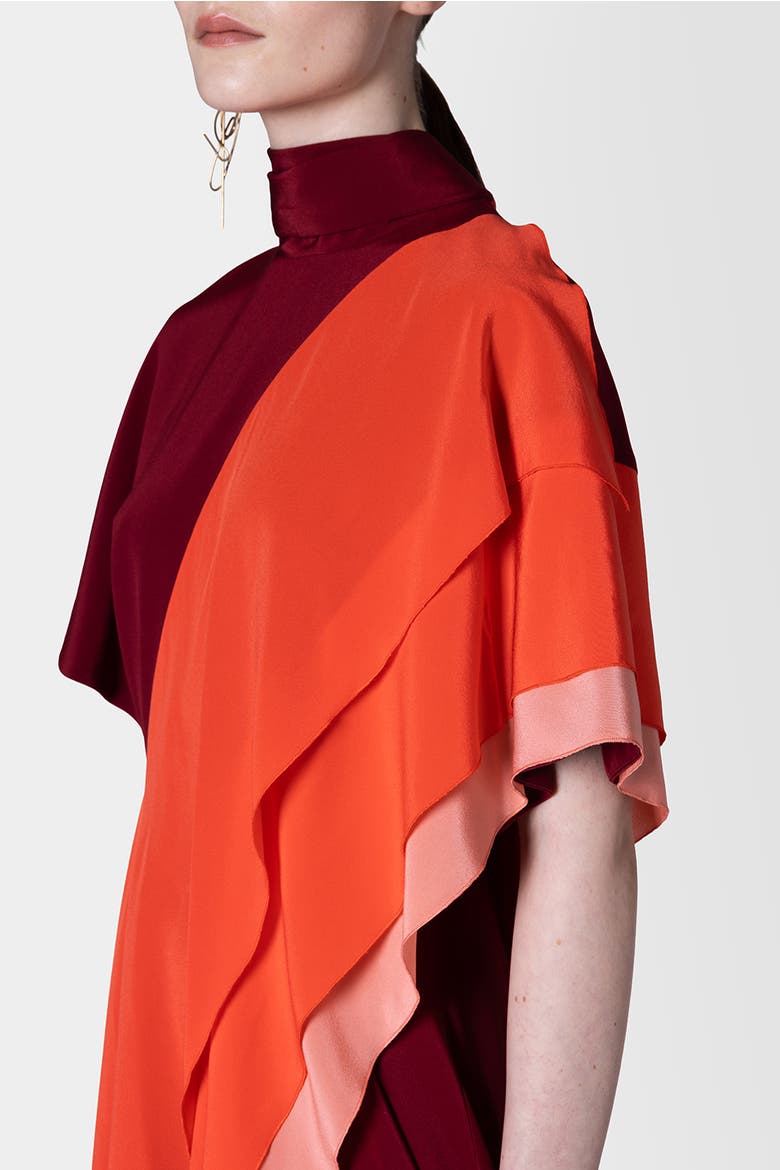 Arisha Chiffon Draped Midi Dress