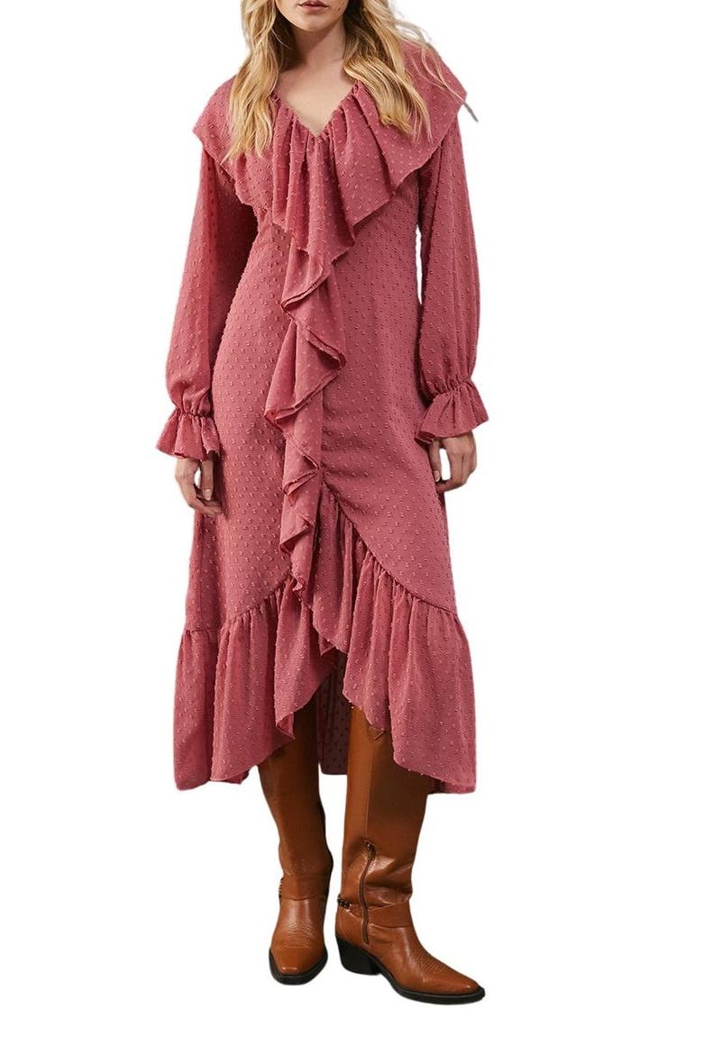 Dobby Chiffon Midi Dress