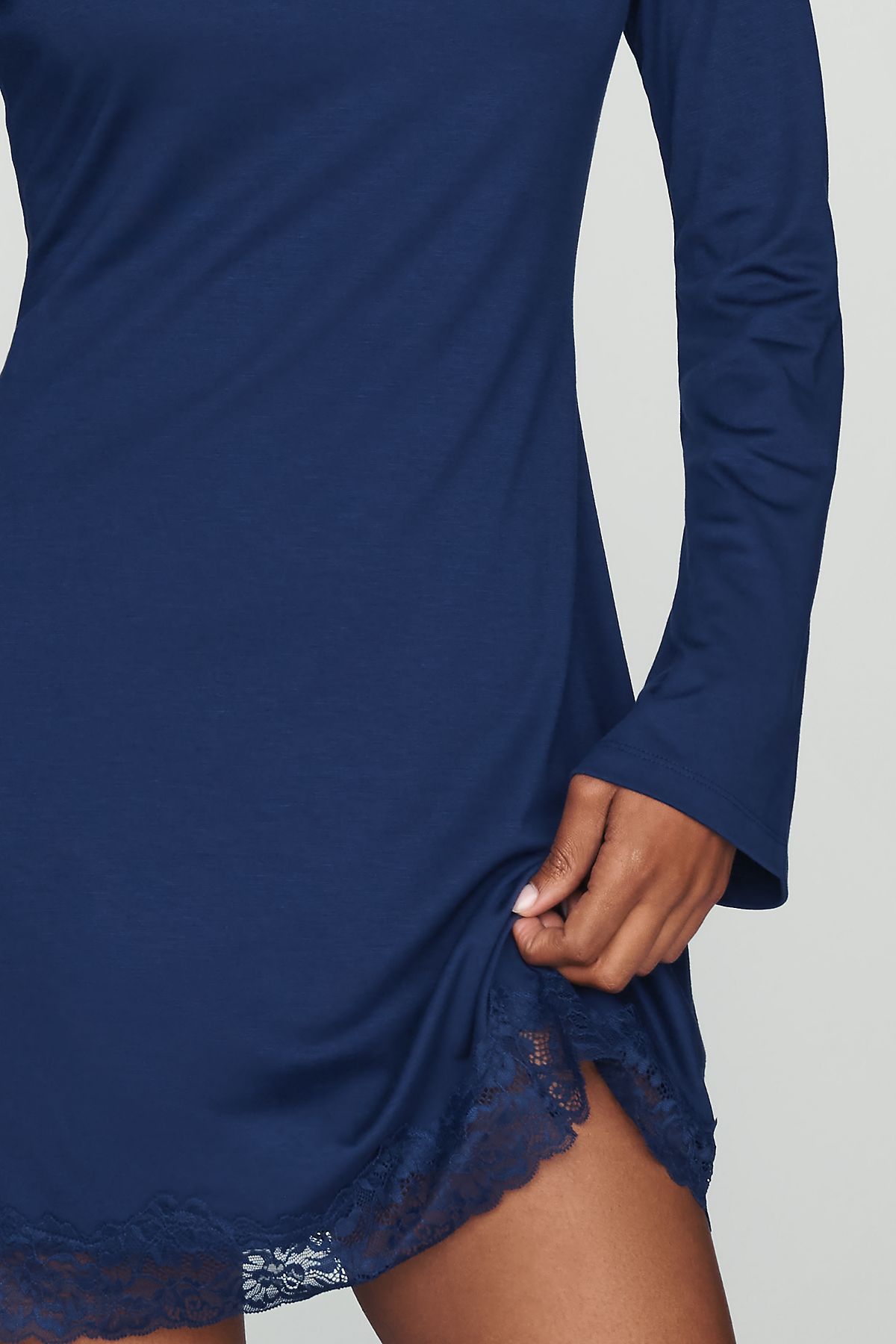 By Anthropologie Knit Lace-Trim Mini Dress