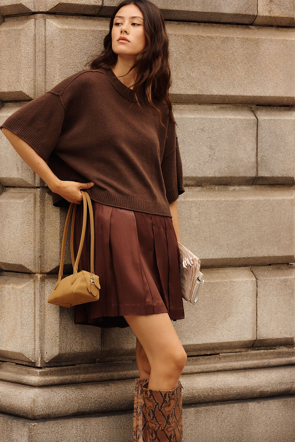 Goldie Wool Cashmere Twofer Mini Dress